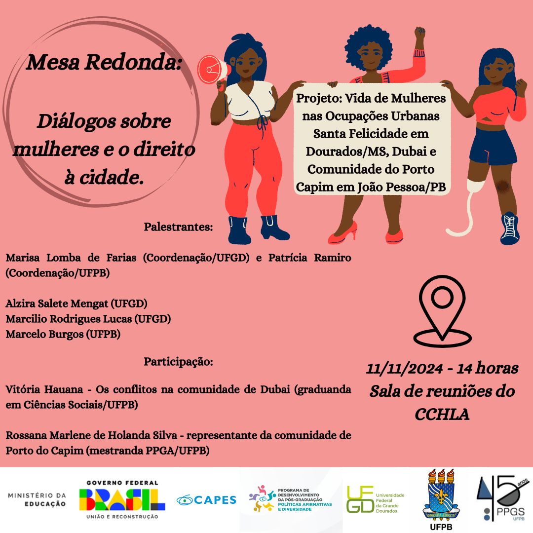 Mesa-Redonda Diálogo sobre mulheres e o direito à cidade Mesa-Redonda Diálogo sobre mulheres e o direito à cidade